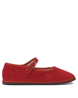 Vibi Venezia Velvet Ballerinas - Red