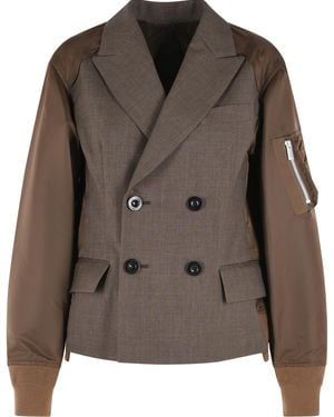 Sacai Wool Blend Blazer - Brown