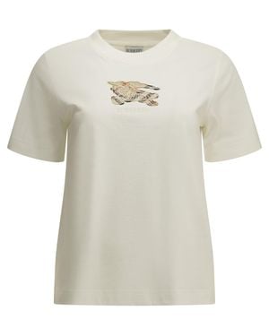 Burberry Knight Check Crew-Neck T-Shirt - White