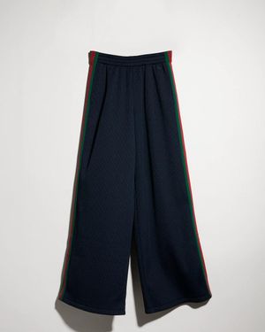 Gucci Joggers Trousers With Web Details - Blue