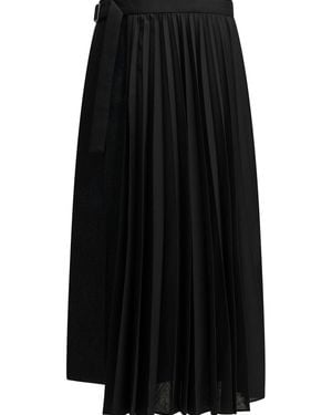 Sacai "Pleated" Midi Skirt - Black