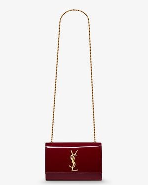 Saint Laurent Kate Patent Leather Crossbody Bag - Red