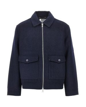 Wax London 'Hamblin' Wool-Blend Cloth Jacket - Blue