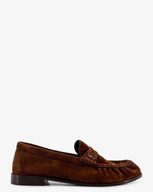 Saint Laurent Le Loafer Suede Loafer - Brown