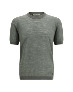 Brooksfield Short-Sleeved Linen Blend Shirt Alligator - Grey