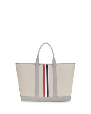 Thom Browne Canvas Tote Bag - White