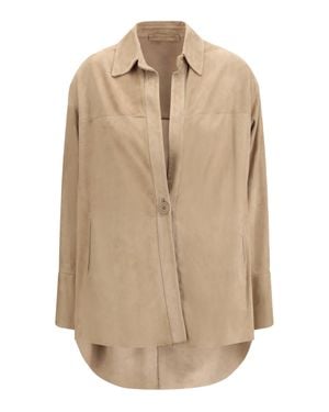 Salvatore Santoro Shirt Suede - Natural