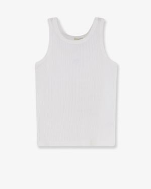 Walk In Paris Cotton Blend Tank Top - White