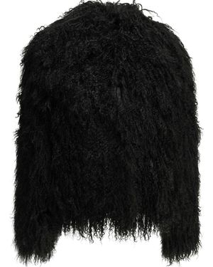 FURECO Fur Short Coat - Black