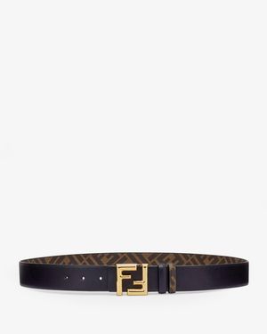 Fendi Rounded Reversible Belt - White
