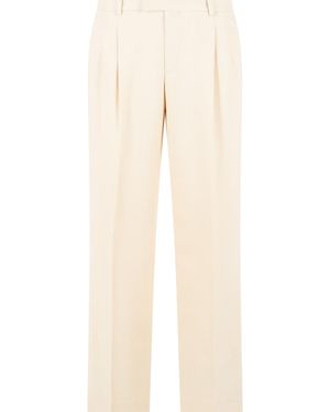 Drole de Monsieur Golfeur Cream Viscose Trousers - Natural