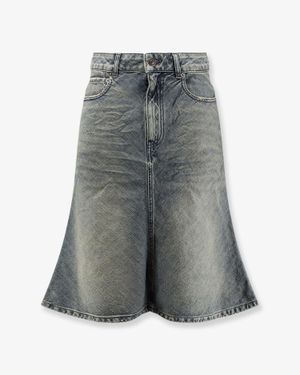 Balenciaga Denim Midi Skirt - Grey