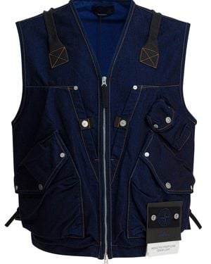 Stone Island Sleeveless Utility Jacket - Blue