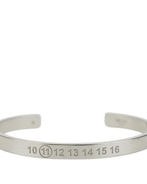 Maison Margiela Engraved Logo Cuff - Metallic