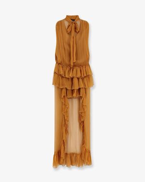 ACTUALEE Dress Asymmetric Voile - Metallic