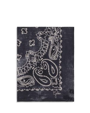 Golden Goose Golden Paisley Printed Silk Scarf - Blue