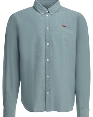 Maison Kitsuné "Profile Fox" Casual Shirt - Blue