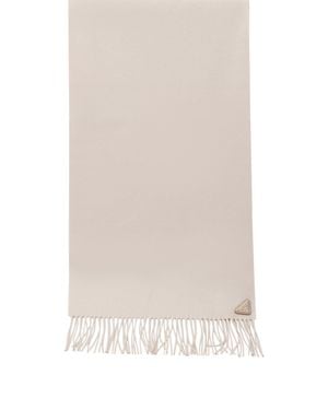 Prada Silk And Cashmere Scarf - White