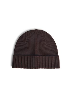 Seven Gauge Wool Beanie - Brown