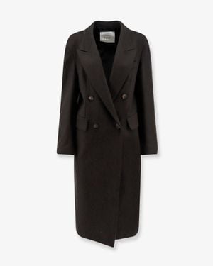 Hevò Martina Franca Wool Blend Coat - Black