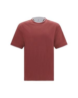 Brunello Cucinelli T-Shirt Cotton - Red