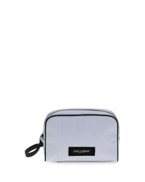 Dolce & Gabbana Striped Poplin And Leather Handbag - Multicolour