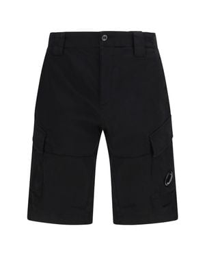 C.P. Company Sateen Stretch Cargo Bermuda Shorts - Black