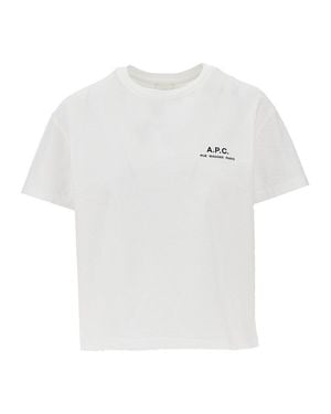 A.P.C. Logo Print Cotton T-Shirt - White