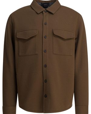 Vince Cotton Overshirt Jacket - Brown