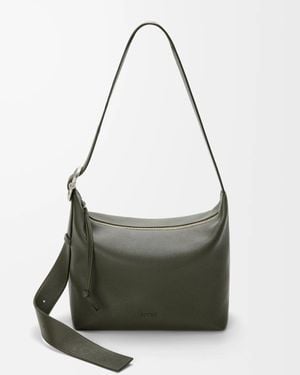Loewe Hobo Loop Small Shoulder Bag Dark Khaki - Metallic