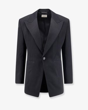Saint Laurent Single-Breasted Certified Wool Blazer - Blue