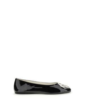 Tory Burch Ballet Flats Reva Patent Leather - Black