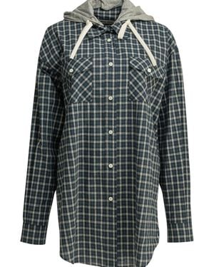 Miu Miu Casual Hooded Shirt - Grey