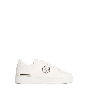 Philipp Plein Hexagon Leather Trainers - White