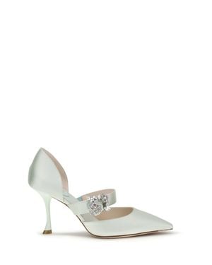 Roger Vivier Efflorescence Dorsay Satin Court Shoes - White