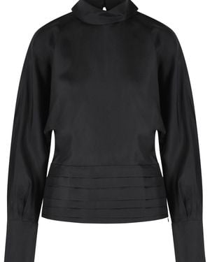 Rohe 'Tuxedo' Silk Blouse - Black