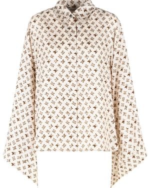 Max Mara 'Obice' Ivory Silk Shirt - Natural