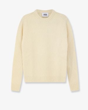 Alpha Studio Virgin Wool Cashmere Sweater - White