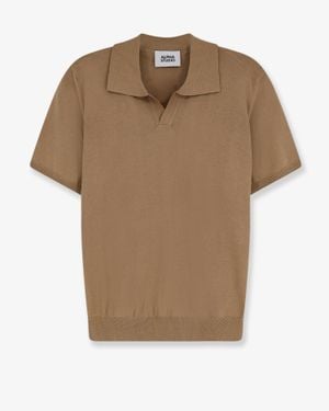 Alpha Studio Cotton Polo Shirt - Brown