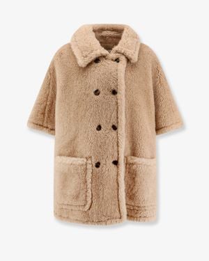Max Mara Mxacavallo Alpaca, Cashmere And Silk Cape - Natural