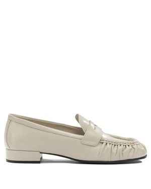Prada Buffalo Leather Loafers - White