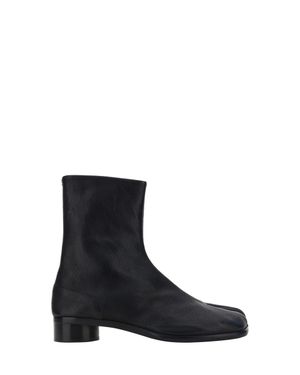 Margiela Leather Tabi Ankle Boots - Black