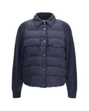 Brunello Cucinelli Wr Padded Jacket - Blue