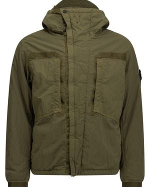 Stone Island "Warp Rib" Parka - Green