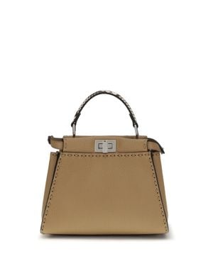Fendi Peekaboo Mini Handbag Cappucc+Roccia+P - Natural