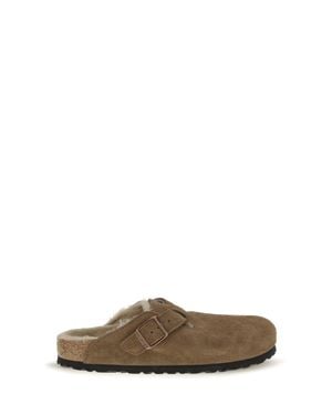 Birkenstock Boston Shearling Mules Dark Tea - Brown