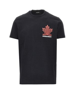 DSquared² T-Shirt Con Stampa 'Ski Leaf' - Black