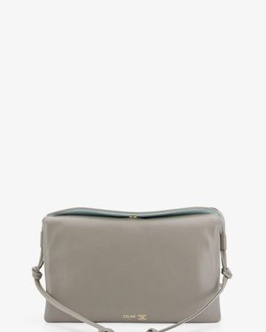 Celine Trio Leather Crossbody Bag - Grey