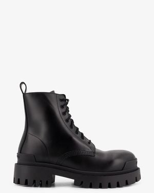 Balenciaga Leather Boots With Maxi Rubber Sole - Black