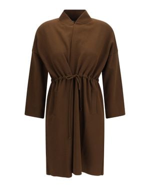 Ella Cardigan Deconstructed Drawstring - Brown
